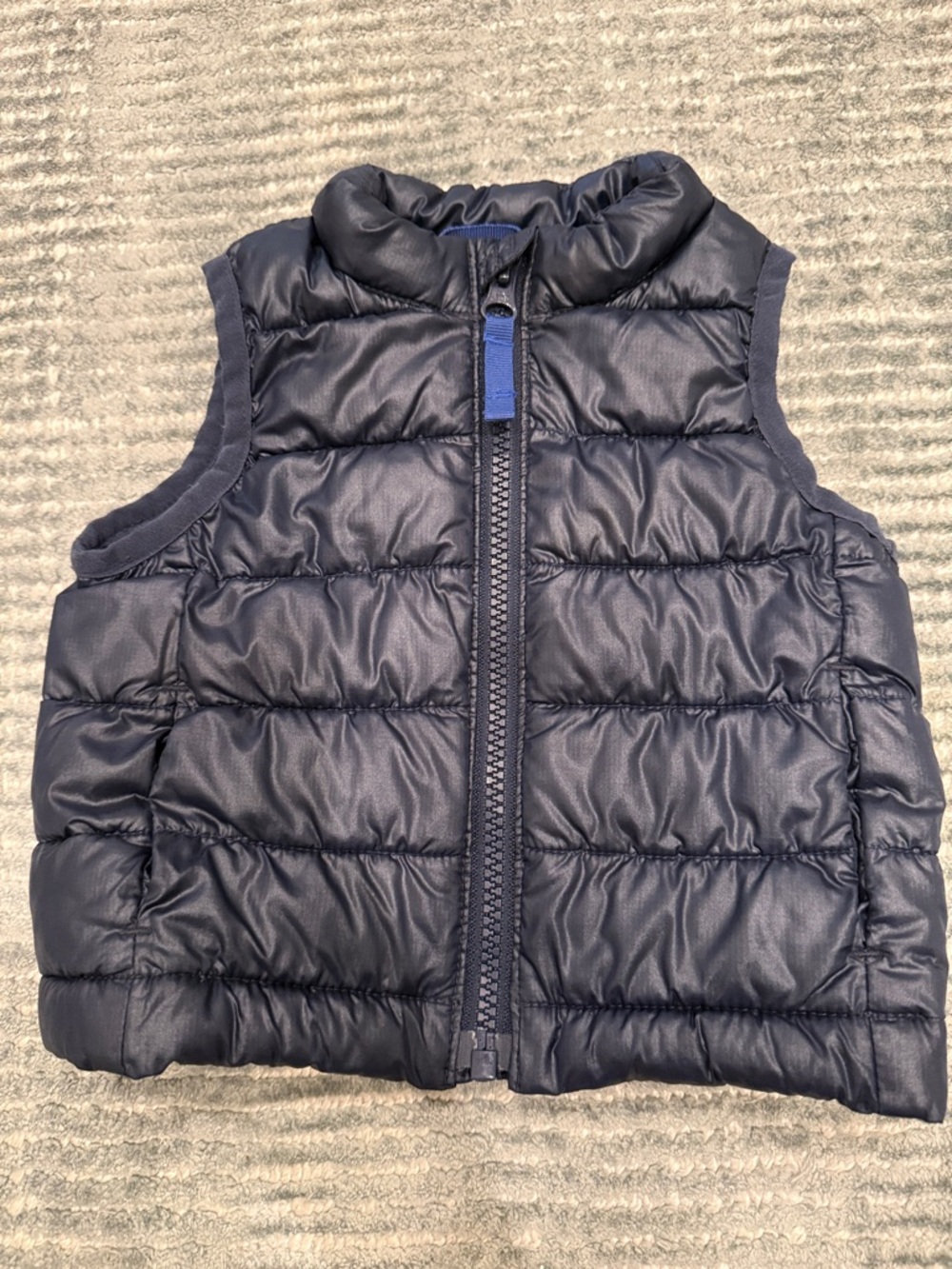 Primary Navy Quilted Puffer Vest for Kids